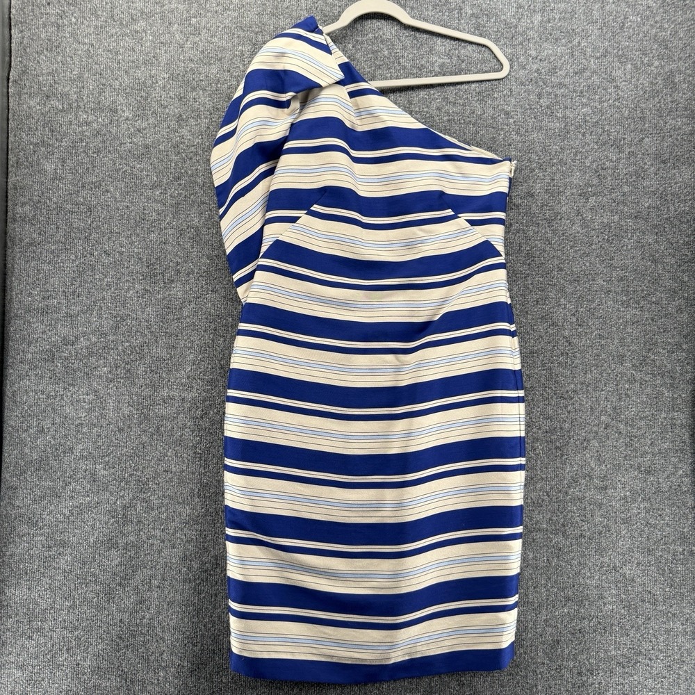 Banana Republic Dress Womens 8 Blue Striped Sheath Old Money Quiet Luxury Event